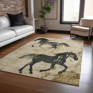Piper Looms Chantille Animal ACN1717 Beige Machine Washable Area Rug Lifestyle Image Feature