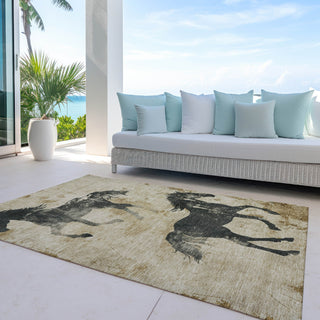 Piper Looms Chantille Animal ACN1717 Beige Machine Washable Area Rug Outdoor Lifestyle Image Feature