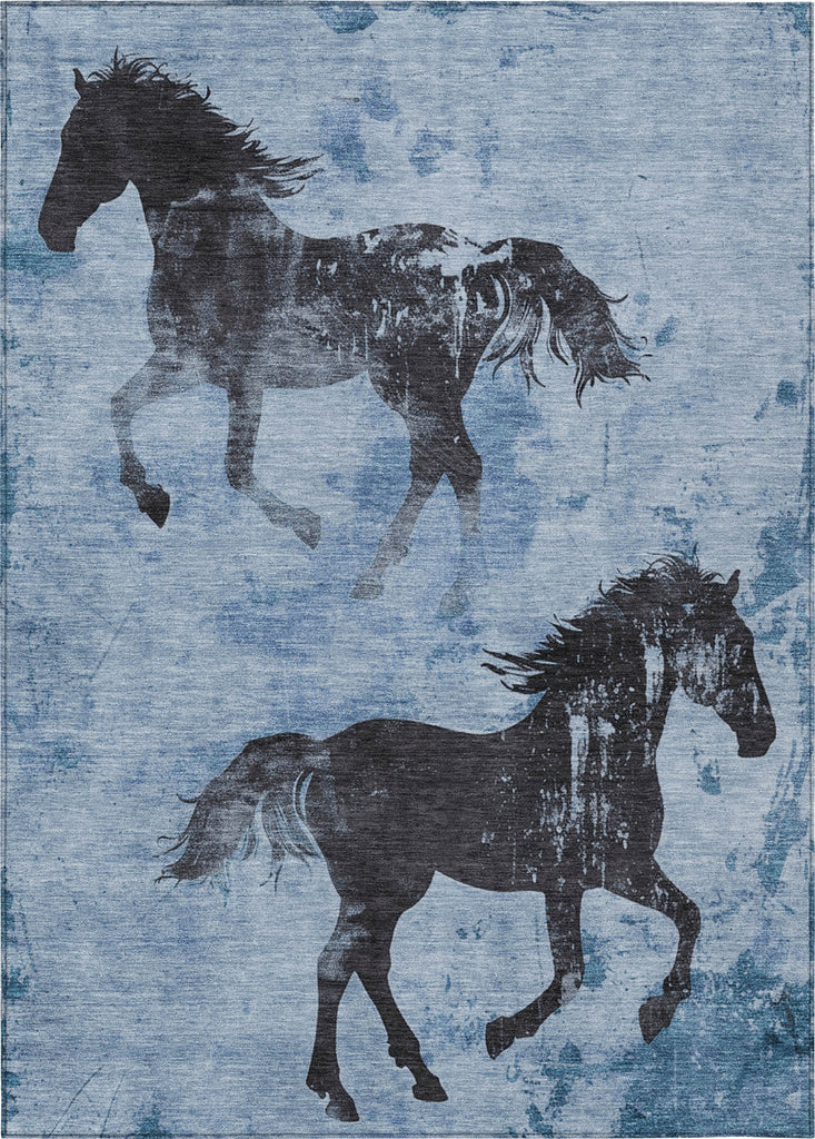 Piper Looms Chantille Animal ACN1717 Denim Machine Washable Area Rug main image