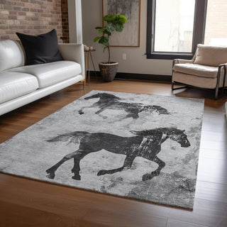 Piper Looms Chantille Animal ACN1717 Gray Machine Washable Area Rug Lifestyle Image Feature
