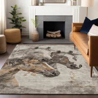 Piper Looms Chantille Animal ACN1718 Beige Machine Washable Area Rug Lifestyle Image Feature
