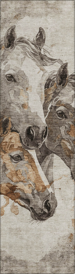 Piper Looms Chantille Animal ACN1718 Beige Machine Washable Area Rug Runner Main Image