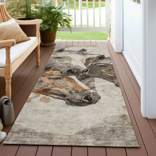 Piper Looms Chantille Animal ACN1718 Beige Machine Washable Area Rug Runner Outdoor Lifestyle Image Feature