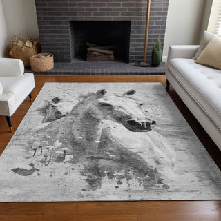 Piper Looms Chantille Animal ACN1719 Gray Machine Washable Area Rug Lifestyle Image Feature