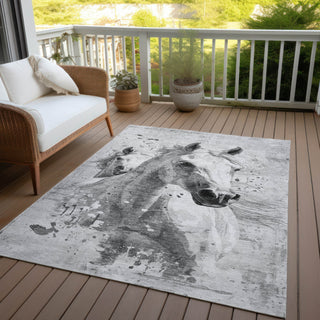 Piper Looms Chantille Animal ACN1719 Gray Machine Washable Area Rug Outdoor Lifestyle Image Feature