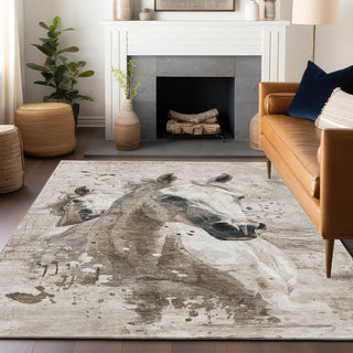 Piper Looms Chantille Animal ACN1719 Ivory Machine Washable Area Rug Lifestyle Image Feature