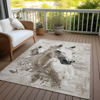 Piper Looms Chantille Animal ACN1719 Ivory Machine Washable Area Rug Outdoor Lifestyle Image Feature