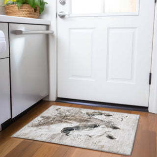 Piper Looms Chantille Animal ACN1719 Ivory Machine Washable Area Rug Scatter Lifestyle Image Feature