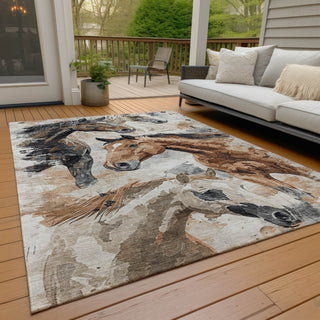 Piper Looms Chantille Animal ACN1720 Beige Machine Washable Area Rug Outdoor Lifestyle Image Feature