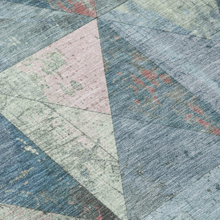 Piper Looms Chantille Geometric ACN1721 Denim Machine Washable Area Rug Swatch Image