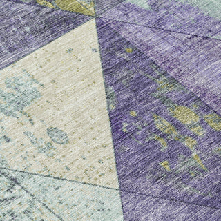 Piper Looms Chantille Geometric ACN1721 Eggplant Machine Washable Area Rug Swatch Image