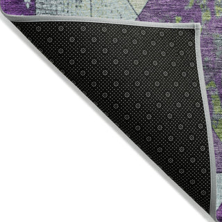Piper Looms Chantille Geometric ACN1721 Purple Machine Washable Area Rug Backing Image