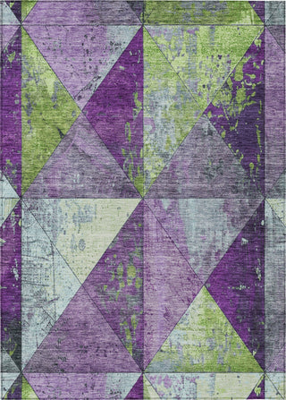 Piper Looms Chantille Geometric ACN1721 Purple Machine Washable Area Rug main image