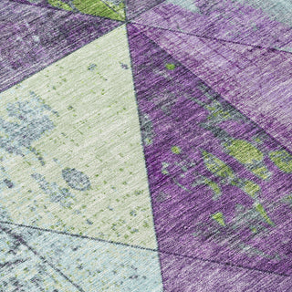 Piper Looms Chantille Geometric ACN1721 Purple Machine Washable Area Rug Swatch Image