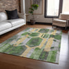 Piper Looms Chantille Geometric ACN1722 Green Machine Washable Area Rug Lifestyle Image Feature