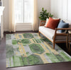 Piper Looms Chantille Geometric ACN1722 Green Machine Washable Area Rug Lifestyle Image Feature