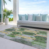 Piper Looms Chantille Geometric ACN1722 Green Machine Washable Area Rug Outdoor Lifestyle Image Feature