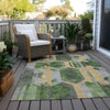 Piper Looms Chantille Geometric ACN1722 Green Machine Washable Area Rug Outdoor Lifestyle Image Feature