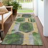 Piper Looms Chantille Geometric ACN1722 Green Machine Washable Area Rug Runner Outdoor Lifestyle Image Feature