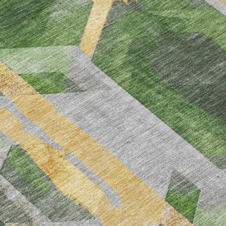 Piper Looms Chantille Geometric ACN1722 Green Machine Washable Area Rug Swatch Image