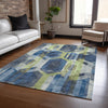 Piper Looms Chantille Geometric ACN1722 Navy Machine Washable Area Rug Lifestyle Image Feature