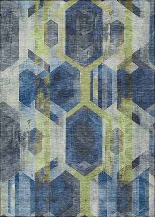 Piper Looms Chantille Geometric ACN1722 Navy Machine Washable Area Rug main image