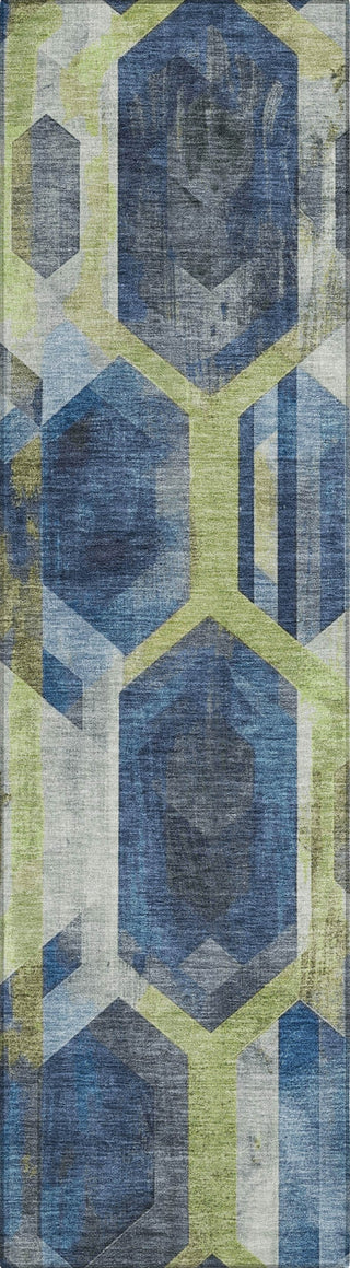 Piper Looms Chantille Geometric ACN1722 Navy Machine Washable Area Rug Runner Main Image