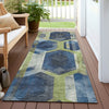 Piper Looms Chantille Geometric ACN1722 Navy Machine Washable Area Rug Runner Outdoor Lifestyle Image Feature