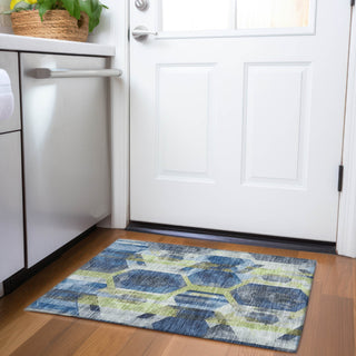 Piper Looms Chantille Geometric ACN1722 Navy Machine Washable Area Rug Scatter Lifestyle Image Feature