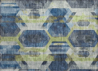 Piper Looms Chantille Geometric ACN1722 Navy Machine Washable Area Rug Scatter Main Image
