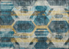 Piper Looms Chantille Geometric ACN1722 Teal Machine Washable Area Rug Scatter Main Image