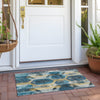 Piper Looms Chantille Geometric ACN1722 Teal Machine Washable Area Rug Scatter Outdoor Lifestyle Image Feature