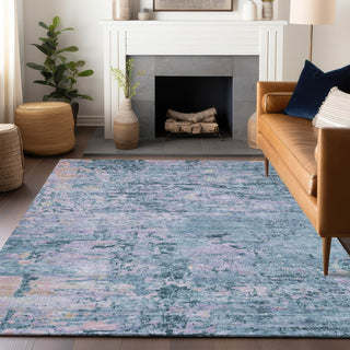 Piper Looms Chantille Modern ACN1723 Blue Machine Washable Area Rug Lifestyle Image Feature