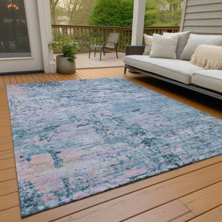 Piper Looms Chantille Modern ACN1723 Blue Machine Washable Area Rug Outdoor Lifestyle Image Feature