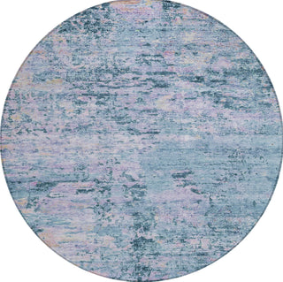 Piper Looms Chantille Modern ACN1723 Blue Machine Washable Area Rug Round Main Image