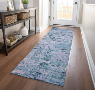 Piper Looms Chantille Modern ACN1723 Blue Machine Washable Area Rug Runner Lifestyle Image Feature