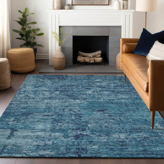 Piper Looms Chantille Modern ACN1723 Denim Machine Washable Area Rug Lifestyle Image Feature