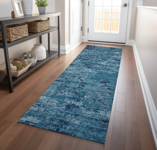 Piper Looms Chantille Modern ACN1723 Denim Machine Washable Area Rug Runner Lifestyle Image Feature