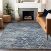 Piper Looms Chantille Geometric ACN1724 Blue Machine Washable Area Rug Lifestyle Image Feature