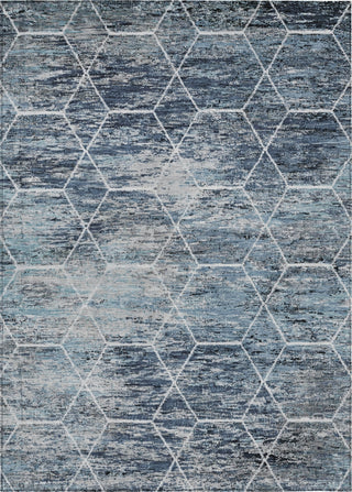 Piper Looms Chantille Geometric ACN1724 Blue Machine Washable Area Rug main image