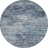 Piper Looms Chantille Geometric ACN1724 Blue Machine Washable Area Rug Round Main Image