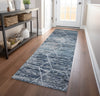 Piper Looms Chantille Geometric ACN1724 Blue Machine Washable Area Rug Runner Lifestyle Image Feature