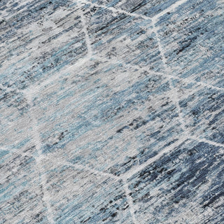 Piper Looms Chantille Geometric ACN1724 Blue Machine Washable Area Rug Swatch Image