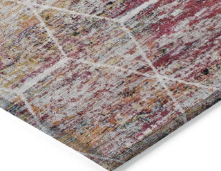 Piper Looms Chantille Geometric ACN1724 Pink Machine Washable Area Rug Corner Image