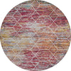 Piper Looms Chantille Geometric ACN1724 Pink Machine Washable Area Rug Round Main Image