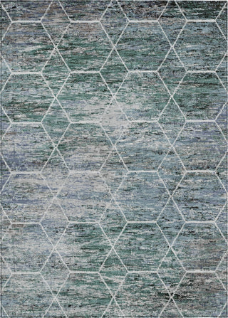 Piper Looms Chantille Geometric ACN1724 Teal Machine Washable Area Rug main image