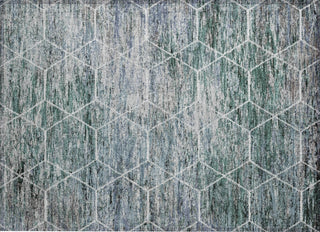 Piper Looms Chantille Geometric ACN1724 Teal Machine Washable Area Rug Scatter Main Image