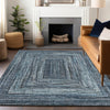 Piper Looms Chantille Geometric ACN1725 Blue Machine Washable Area Rug Lifestyle Image Feature