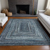 Piper Looms Chantille Geometric ACN1725 Blue Machine Washable Area Rug Lifestyle Image Feature
