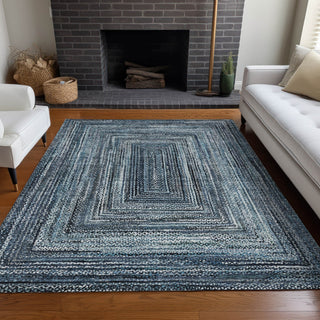 Piper Looms Chantille Geometric ACN1725 Blue Machine Washable Area Rug Lifestyle Image Feature